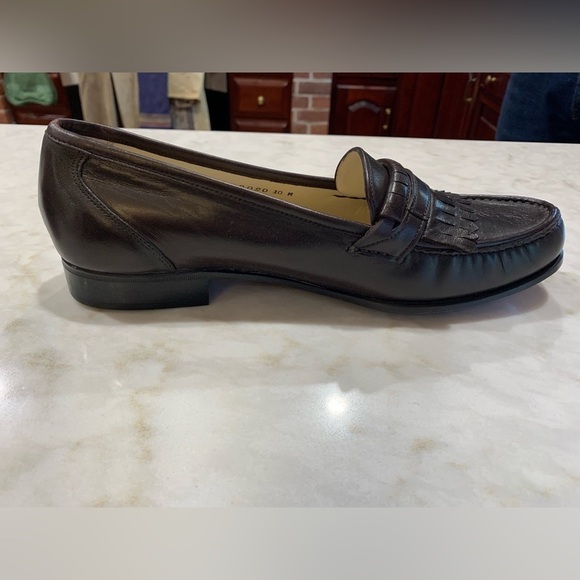 NWOT Mens Freeman Slip on Brown Leather Loafers Sz 10M - Picture 2 of 7
